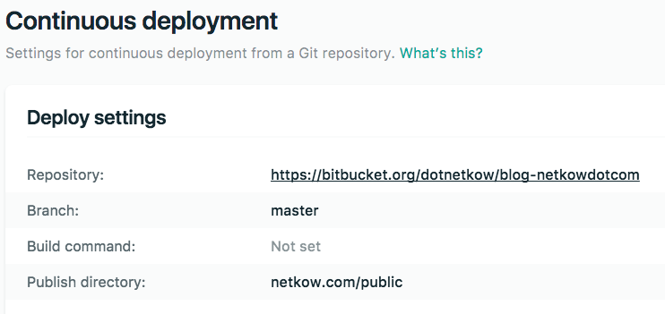 Netlify Deploy Settings